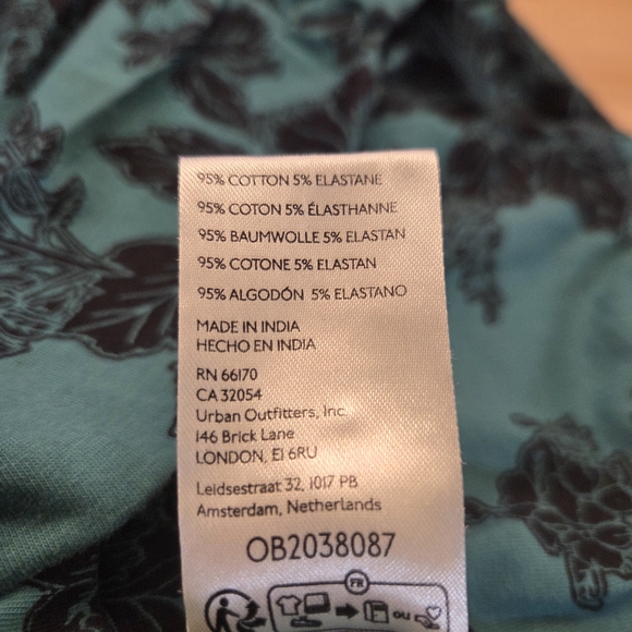 Free People Teal and Black Floral Tank Top - Picture 5 of 7